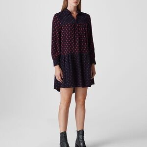Whistles Navy Molly Polka Dot Shirt Dress Size UK 10 / US 6‎ / EU 38